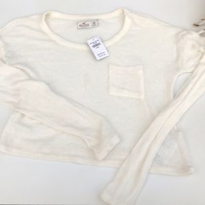 white hollister crop top